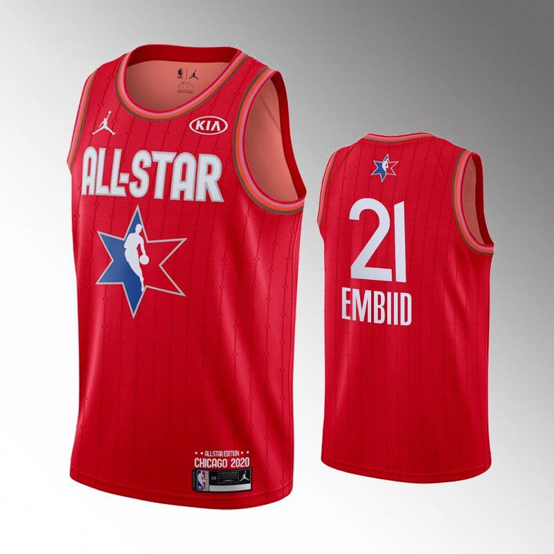 Men Philadelphia 76ers #21 Embiid Red 2020 All Star NBA Jerseys->philadelphia 76ers->NBA Jersey
